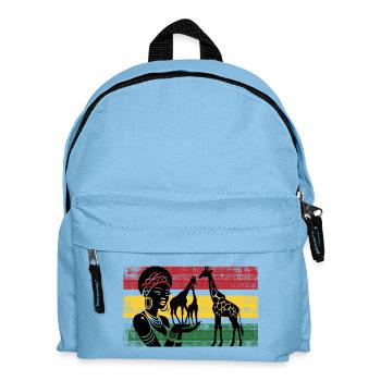 Afrikanische Giraffen im Panorama - Kinder Rucksack - Hellblau - Vorne
