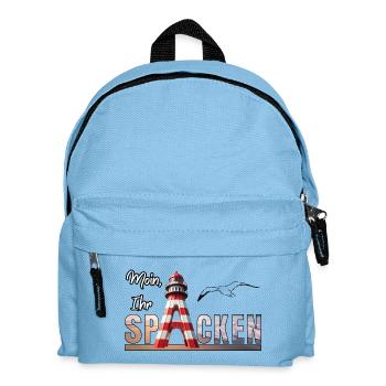 Moin Ihr Spacken Black - Kinder Rucksack - Hellblau - Vorne