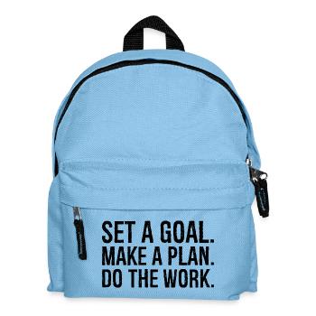 Fixez-vous un objectif, établissez un plan, faites le travail - Sac à dos Enfant - bleu clair - Devant