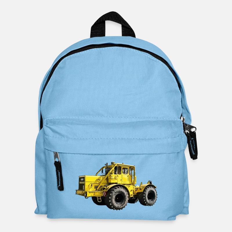 Gelbe Kraftmaschine K700 Traktor - Kinder Rucksack - Hellblau