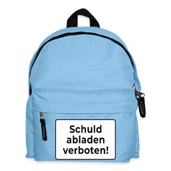 Schuld abladen verboten - Kinder Rucksack - Hellblau - Vorne