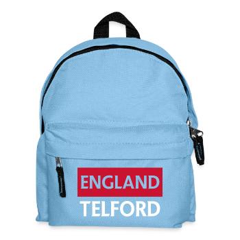 English pennants with Telford text - Kids' Backpack - light blue - Front