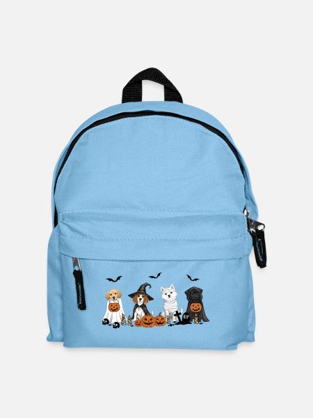 Hunde-Halloween - Kinder Rucksack - Hellblau