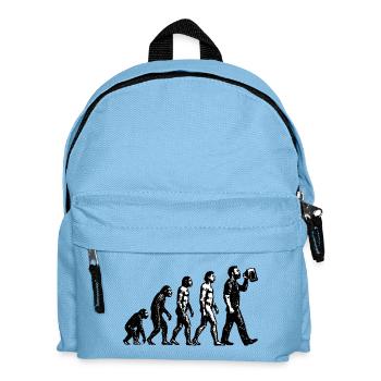 Evolution zum Biertrinker Grunge Design - Kinder Rucksack - Hellblau - Vorne