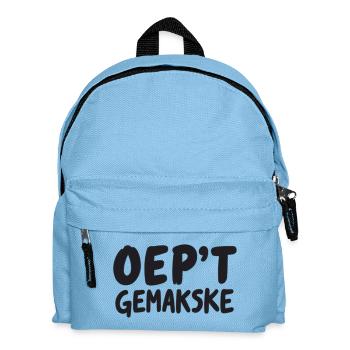 OEP'T GEMAKSKE. Antwerp dialect Shirts - Kids' Backpack - light blue - Front