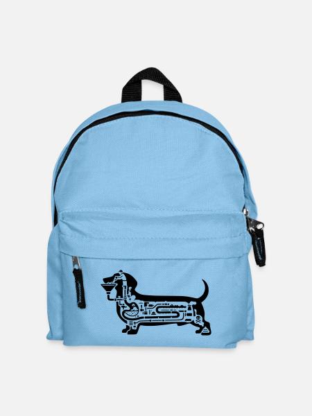 dackel verdauung hund kunst  - Kinder Rucksack - Hellblau