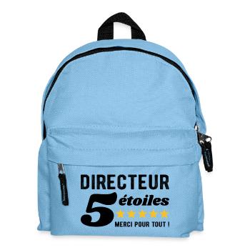 Cadeau Directeur 5 Étoiles - Merci pour tout ! - Sac à dos Enfant - bleu clair - Devant
