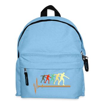 Shot Put Evolution Retro Heartbeat Pulse Art - Kids' Backpack - light blue - Front