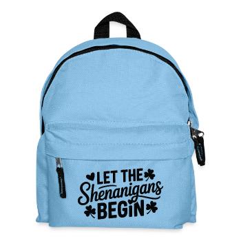 Shenanigans Begin Shamrock Script - Kids' Backpack - light blue - Front