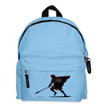 Spartanische Schatten- und Speer-Maskottchen Spartanische Tarnung - Kinder Rucksack - Hellblau - Vorne