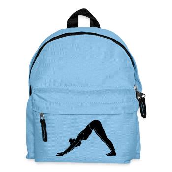 Silhouette de yoga canin face vers le bas - Sac à dos Enfant - bleu clair - Devant