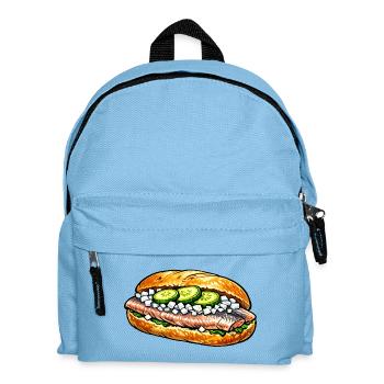 Fisch Brötchen - Kinder Rucksack - Hellblau - Vorne