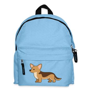 Cozy Corgi Silhouette Print - Kids' Backpack - light blue - Front