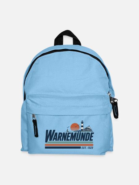 Warnemuende Hafen Silhouette - Kinder Rucksack - Hellblau