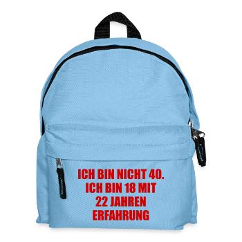 Jung mit Erfahrung - Kinder Rucksack - Hellblau - Vorne