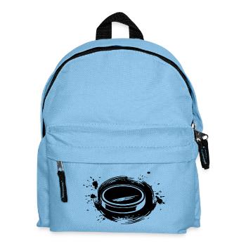 Eishockey Puck Skizze - Kinder Rucksack - Hellblau - Vorne