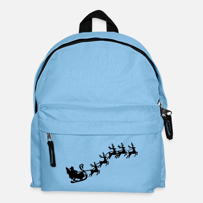 Weihnachtsmann mit Rentierschlitten - Kinder Rucksack - Hellblau