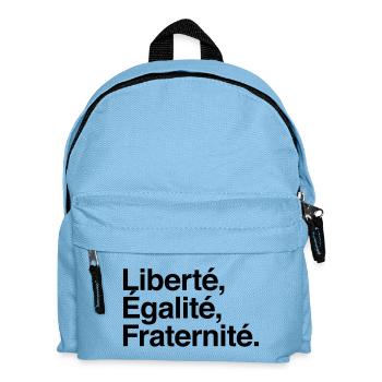 Liberté Egalité Fraternité - Devise République - Sac à dos Enfant - bleu clair - Devant