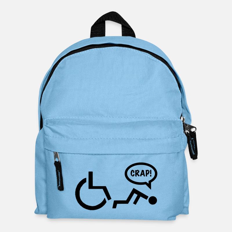 CRAP als Rollstuhlfahrer fällt. Humor Shirt * - Kinder Rucksack - Hellblau