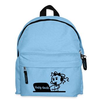 Help desk secretary with microphone and headset - Kids' Backpack - light blue - Front