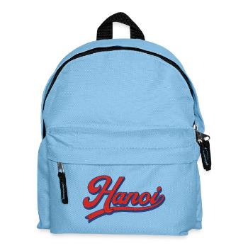Hanoi Retro Schriftzug Design - Kinder Rucksack - Hellblau - Vorne
