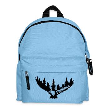 FREEagle - Fliegender Adler [Schwarz] - Kinder Rucksack - Hellblau - Vorne