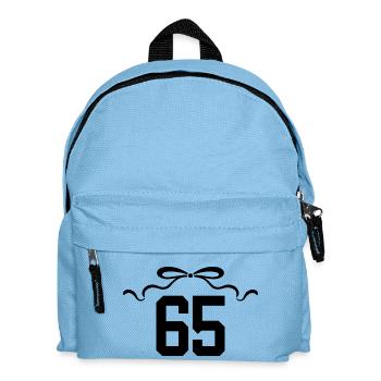 Numéro 65 noeud - 65e anniversaire - Sac à dos Enfant - bleu clair - Devant