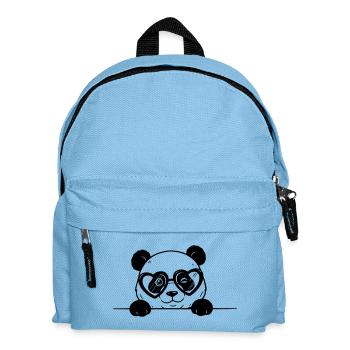 Panda avec des lunettes en forme de cœur style dessin animé - Sac à dos Enfant - bleu clair - Devant