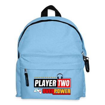 Joueur Deux Overpower | Style des joueurs et streamers - Sac à dos Enfant - bleu clair - Devant