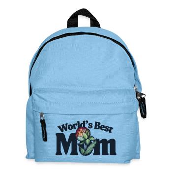 World's Best Mom Floral Emblem - Kids' Backpack - light blue - Front