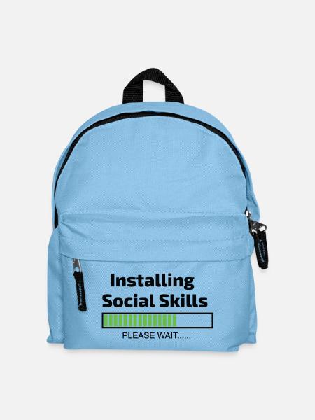 Computer installiert Social Skills Programmierer - Kinder Rucksack - Hellblau