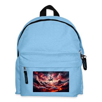Winged Horseman on Volcano - Kids' Backpack - light blue - Front