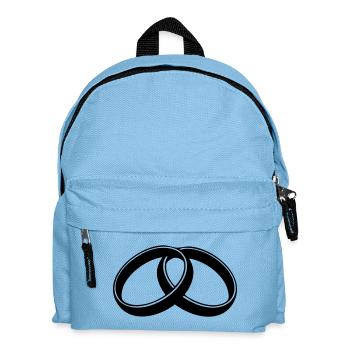 Eheringe – Minimalistisch Schwarz und Weiß - Kinder Rucksack - Hellblau - Vorne