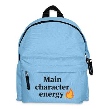 Main Character Energy mit Flamme - Kinder Rucksack - Hellblau - Vorne