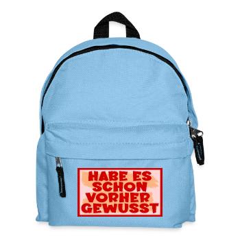 Bauchgefühl Wissen Sprüche - Kinder Rucksack - Hellblau - Vorne