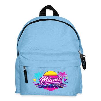 Miami Retro Disco Style Neon Vice Geschenk Idee - Kinder Rucksack - Hellblau - Vorne