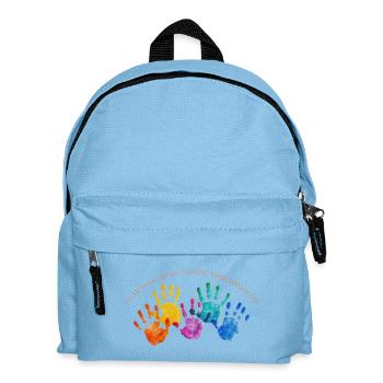 Farbenreiche Handabdrücke Dankzeit - Kinder Rucksack - Hellblau - Vorne