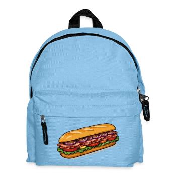Cartoon Hotdog Motiv - Kinder Rucksack - Hellblau - Vorne