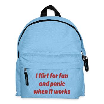 Ich flirte aus Spaß – Panik, wenn es klappt - Kinder Rucksack - Hellblau - Vorne