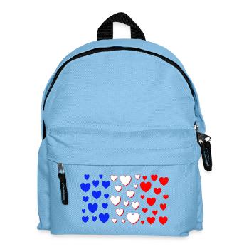 Frankreich Fahne in Herzform Herzen Franzose - Kinder Rucksack - Hellblau - Vorne