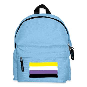 Non-binäre Flagge: Stolz und Identität - Kinder Rucksack - Hellblau - Vorne