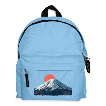 Red sunrise over mountain peak Origami Fuji - Kids' Backpack - light blue - Front