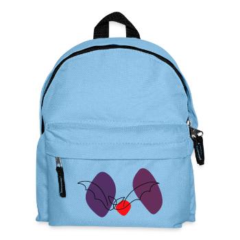 Lineart bat with color background - Kids' Backpack - light blue - Front