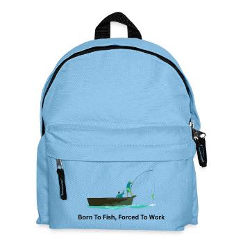 Born To Fish Forced To Work – Angler - Kids' Backpack - light blue - Front