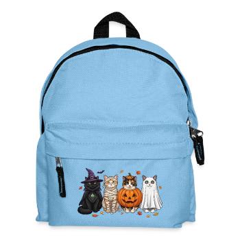 Halloween Kitty Quartett - Kinder Rucksack - Hellblau - Vorne