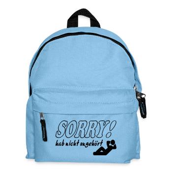 Sorry Hab nicht zugehört Mann Sprüche Frech Lustig - Kinder Rucksack - Hellblau - Vorne