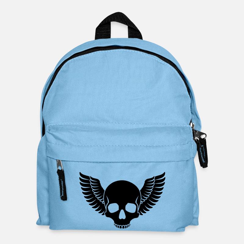 Skull Wings - Kids' Backpack - light blue