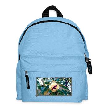 Kastanie in spitzen Blätterdesign - Kinder Rucksack - Hellblau - Vorne