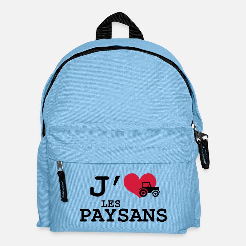 J'aime les Paysans - Sac à dos Enfant - bleu clair