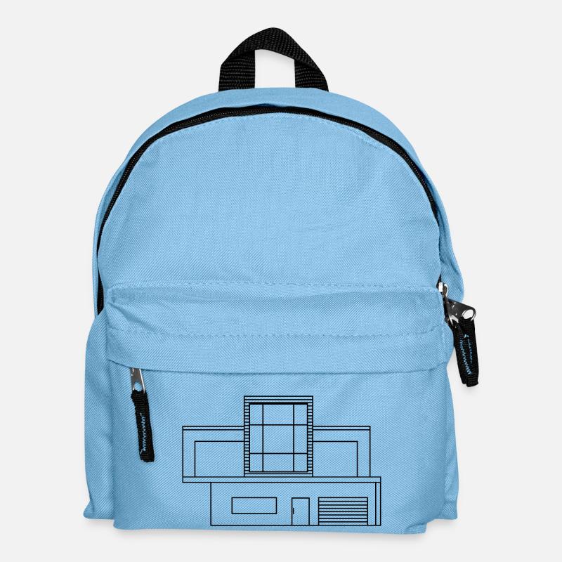 Modernes Haus - Kinder Rucksack - Hellblau